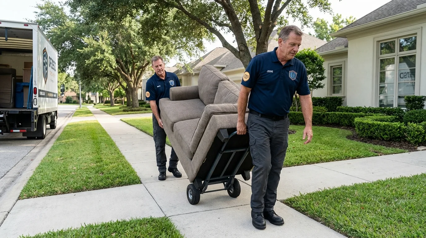 Local residential moving crew loading furniture in Quincy, WA