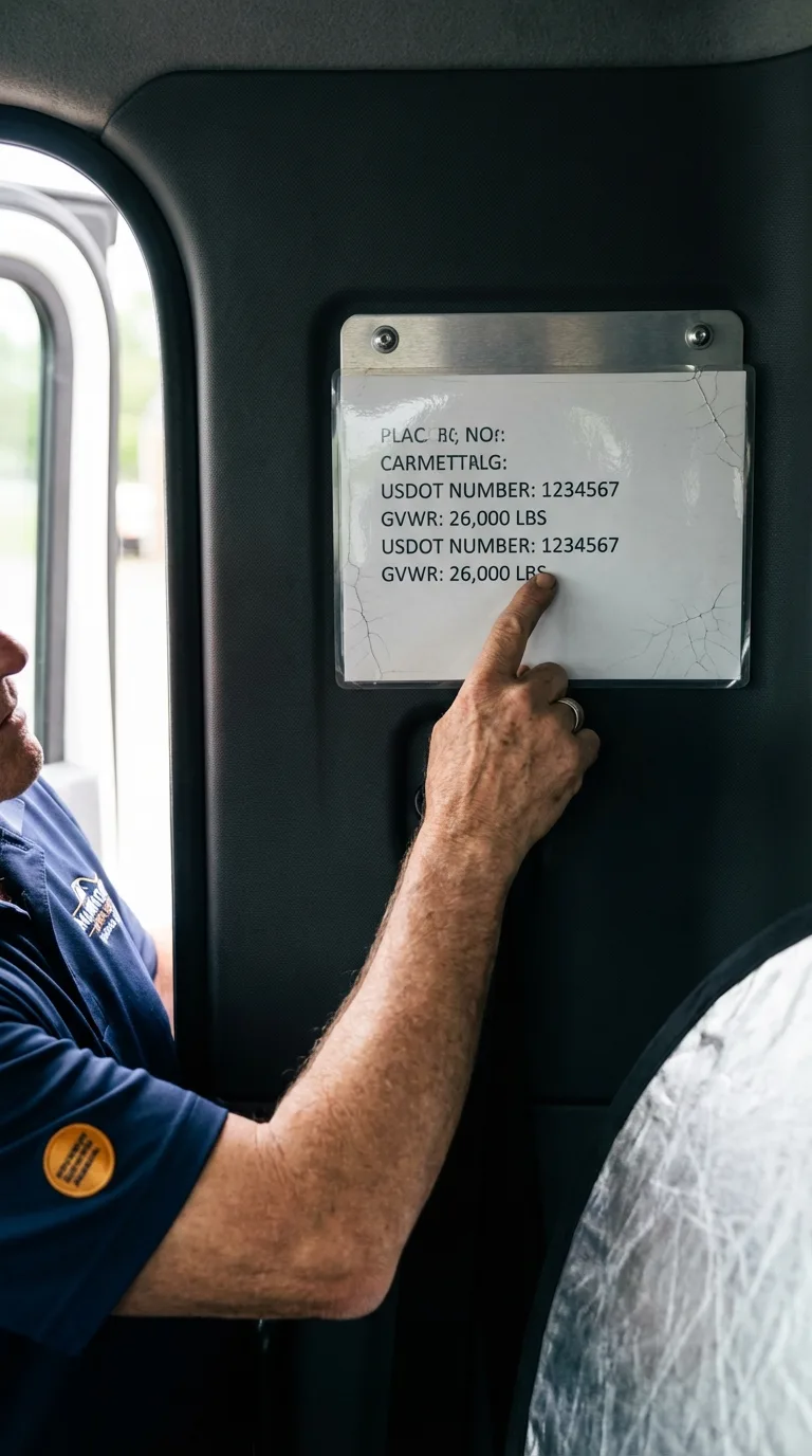 USDOT licensing placard verification in Quincy